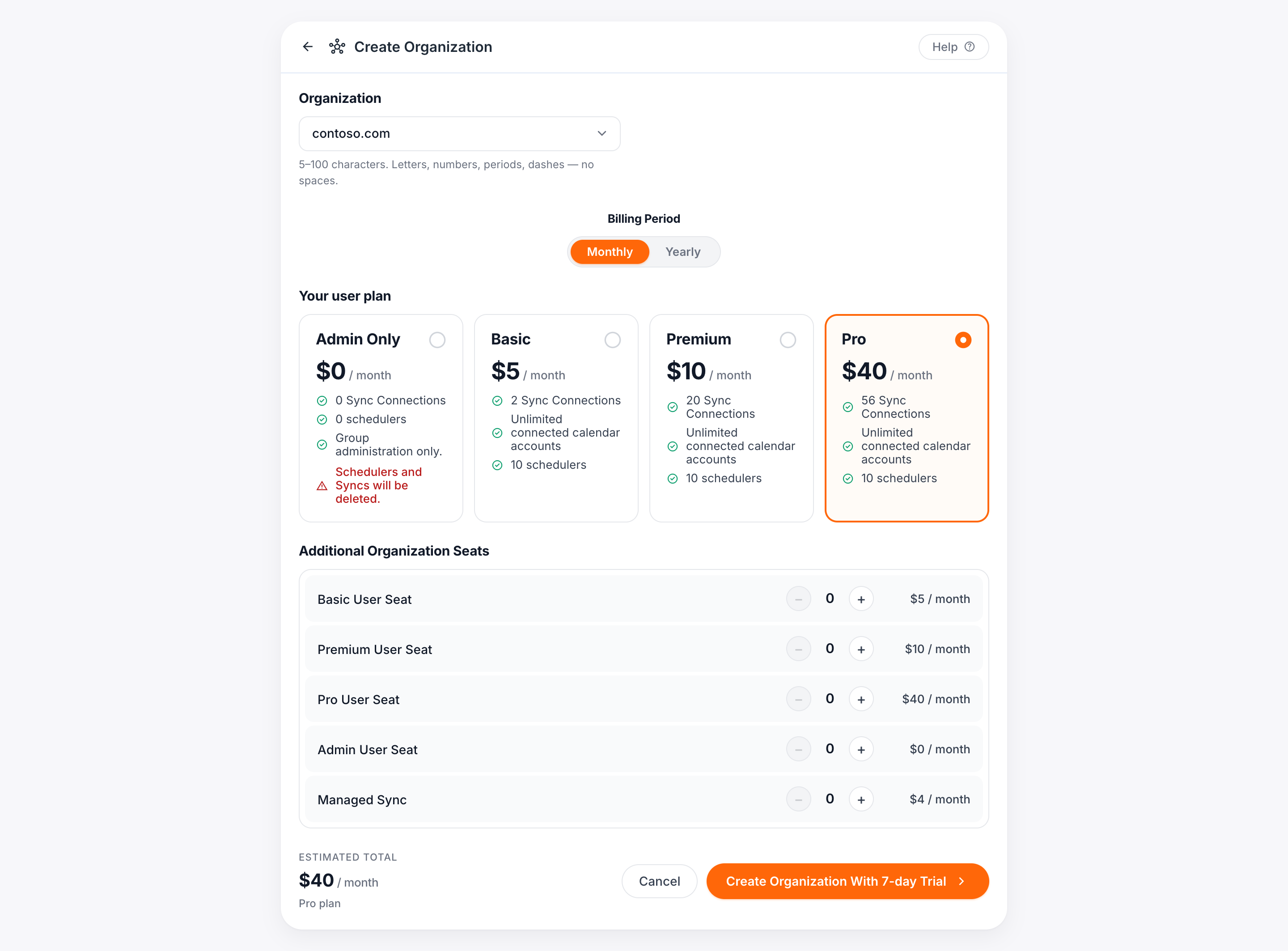 Create an organization
