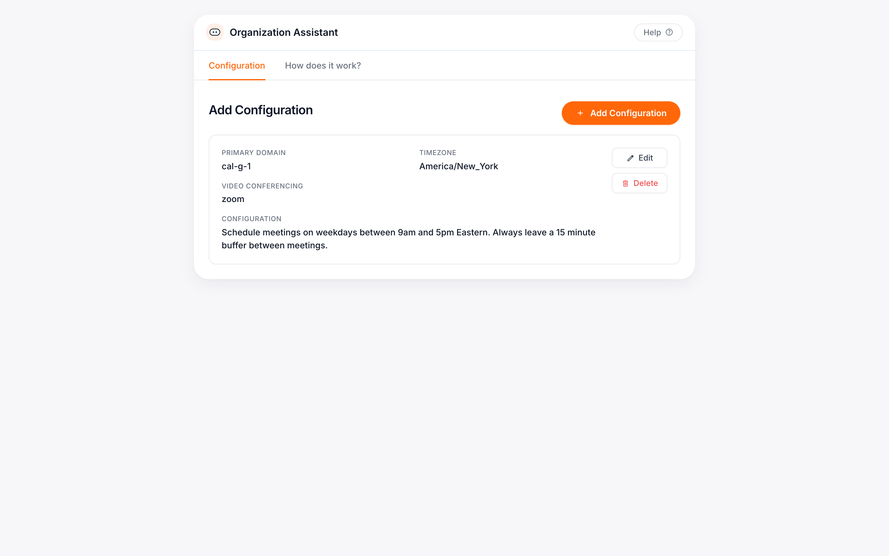 Organization AI assistant configuration