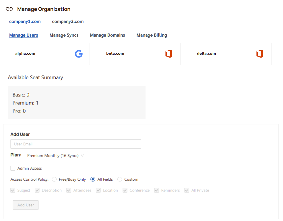 Add User section