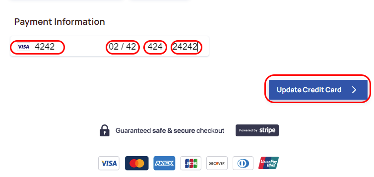Credit card form