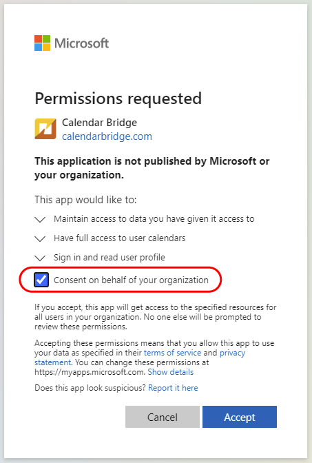 Consent on behalf of organization