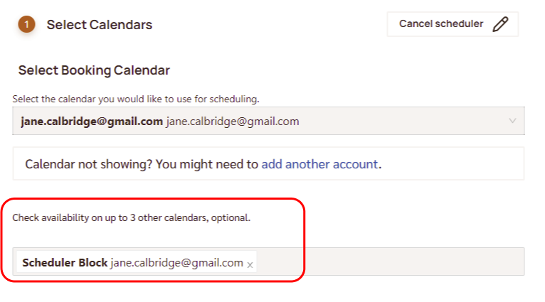 Add scheduler block calendar to other calendars