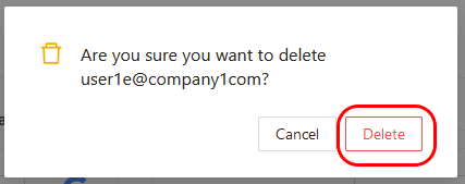 Confirm delete user