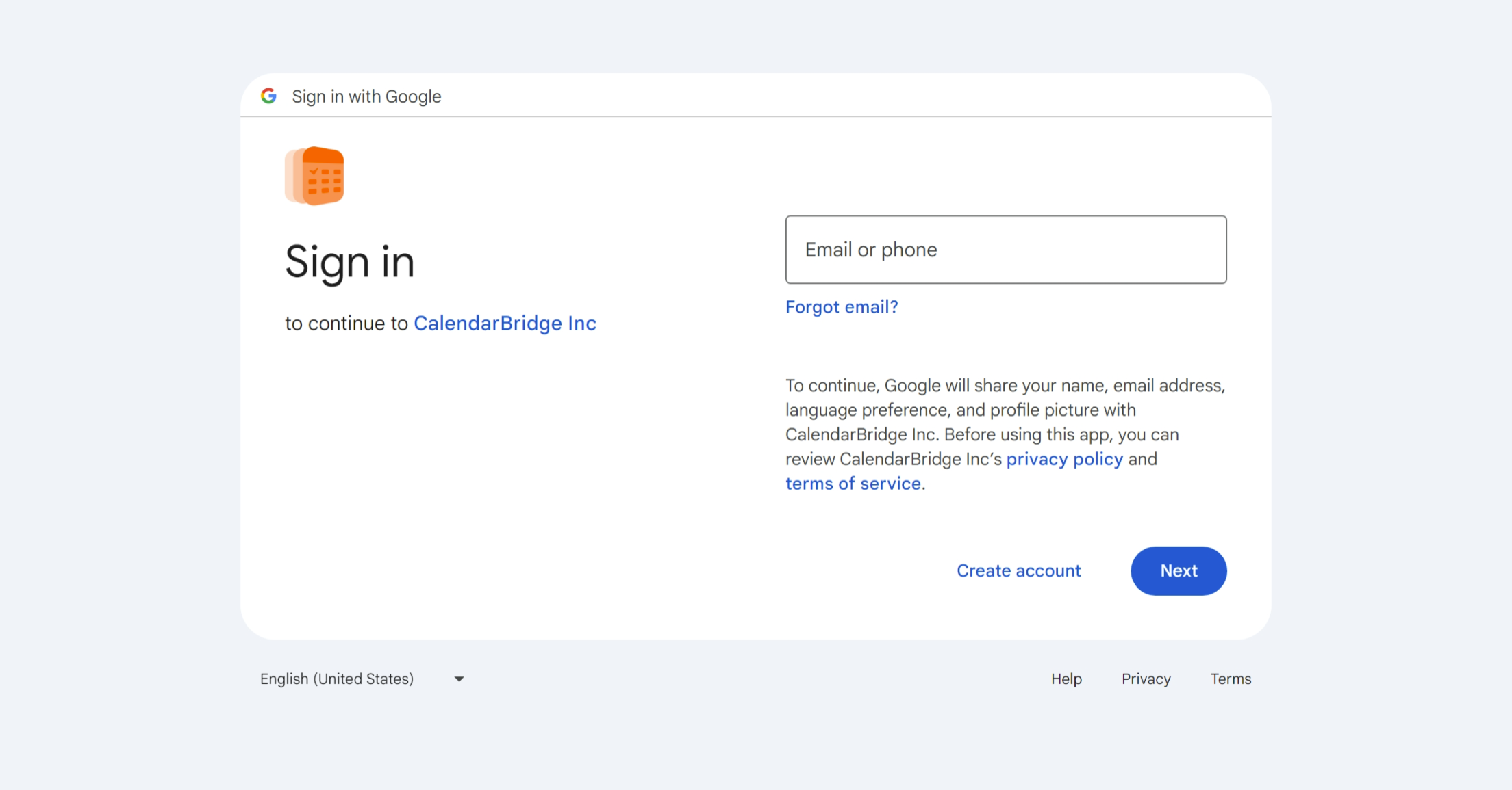 sign in with Google email