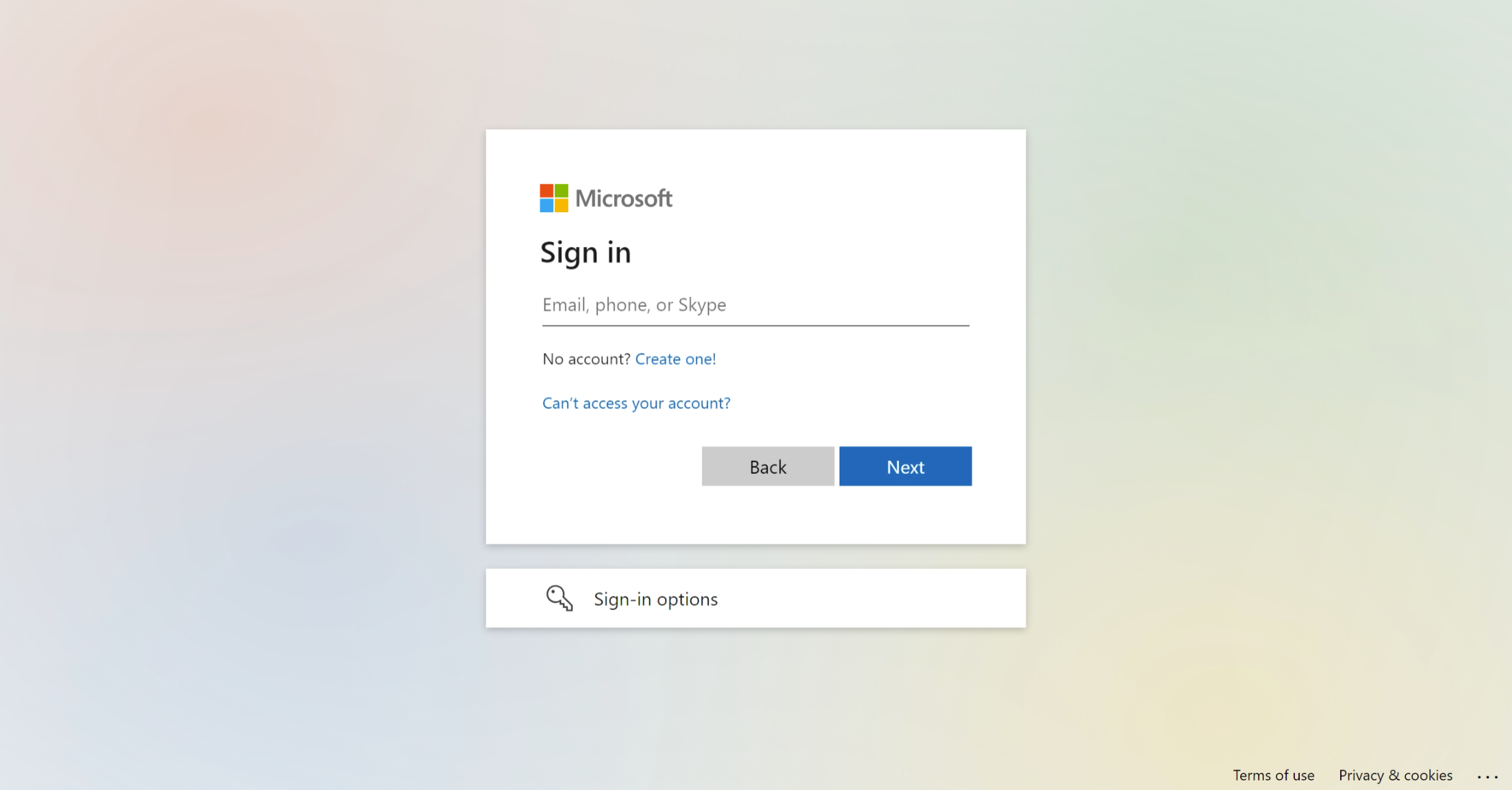 sign in with Microsoft email