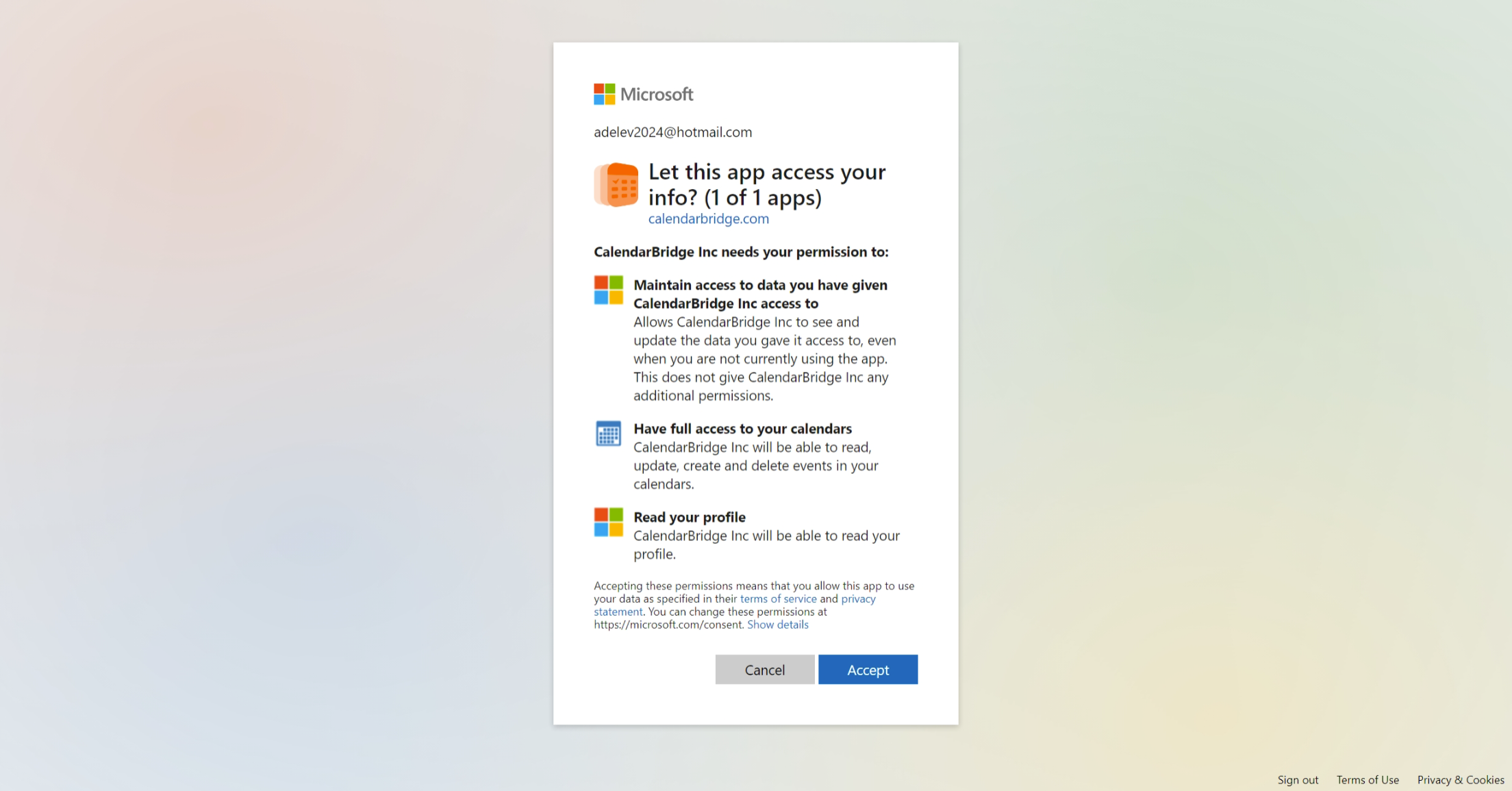 sign in with microsoft