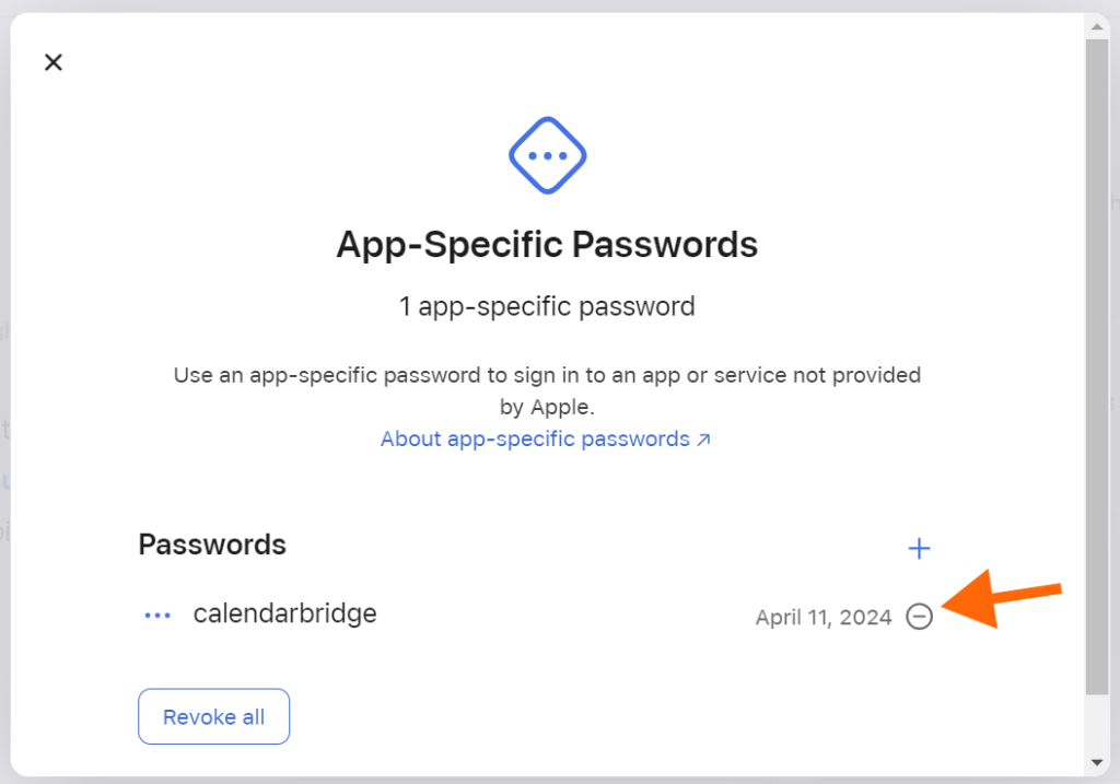 revoke app-specific password