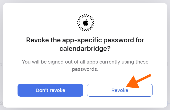 revoke app-specific password