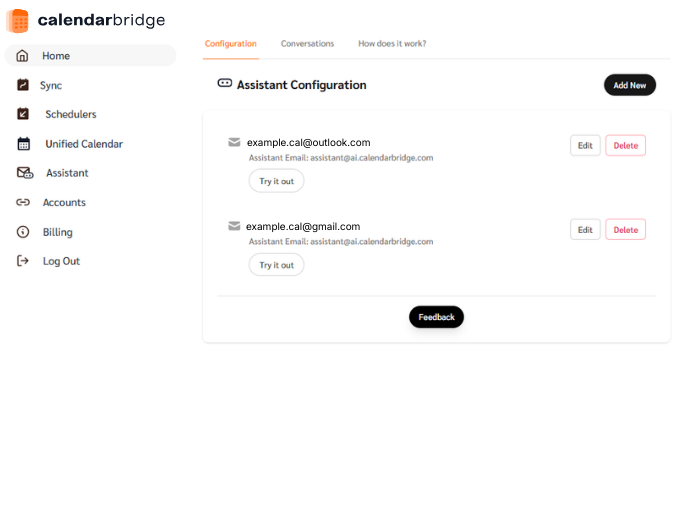 Add New assistant configuration