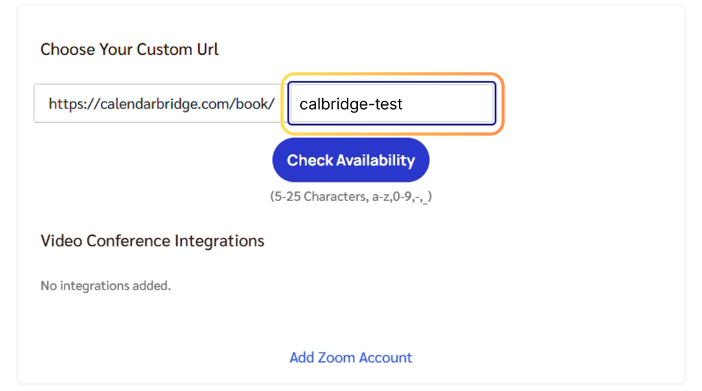 Your Custom URL section