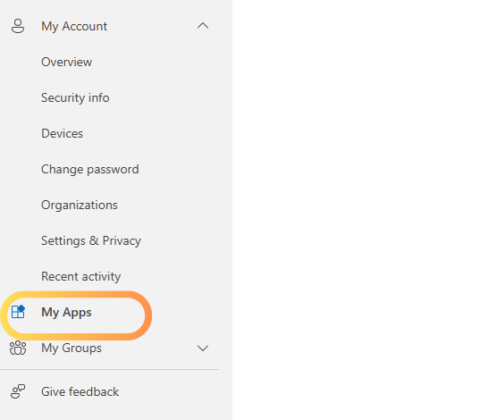 My Apps panel